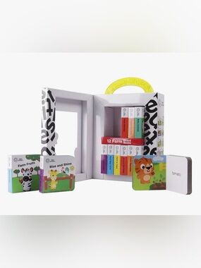 12-Pack Farm Board Books Set with Yellow Handle - Colorful Early Learning